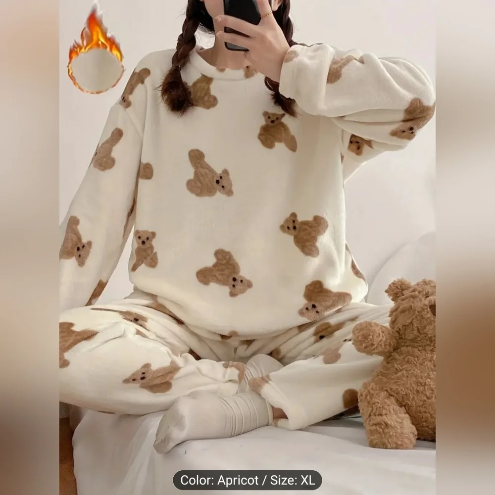 NIP Amazing Plush Soft Teddy Bear Warm Pajamas Xl - Picture 8 of 9